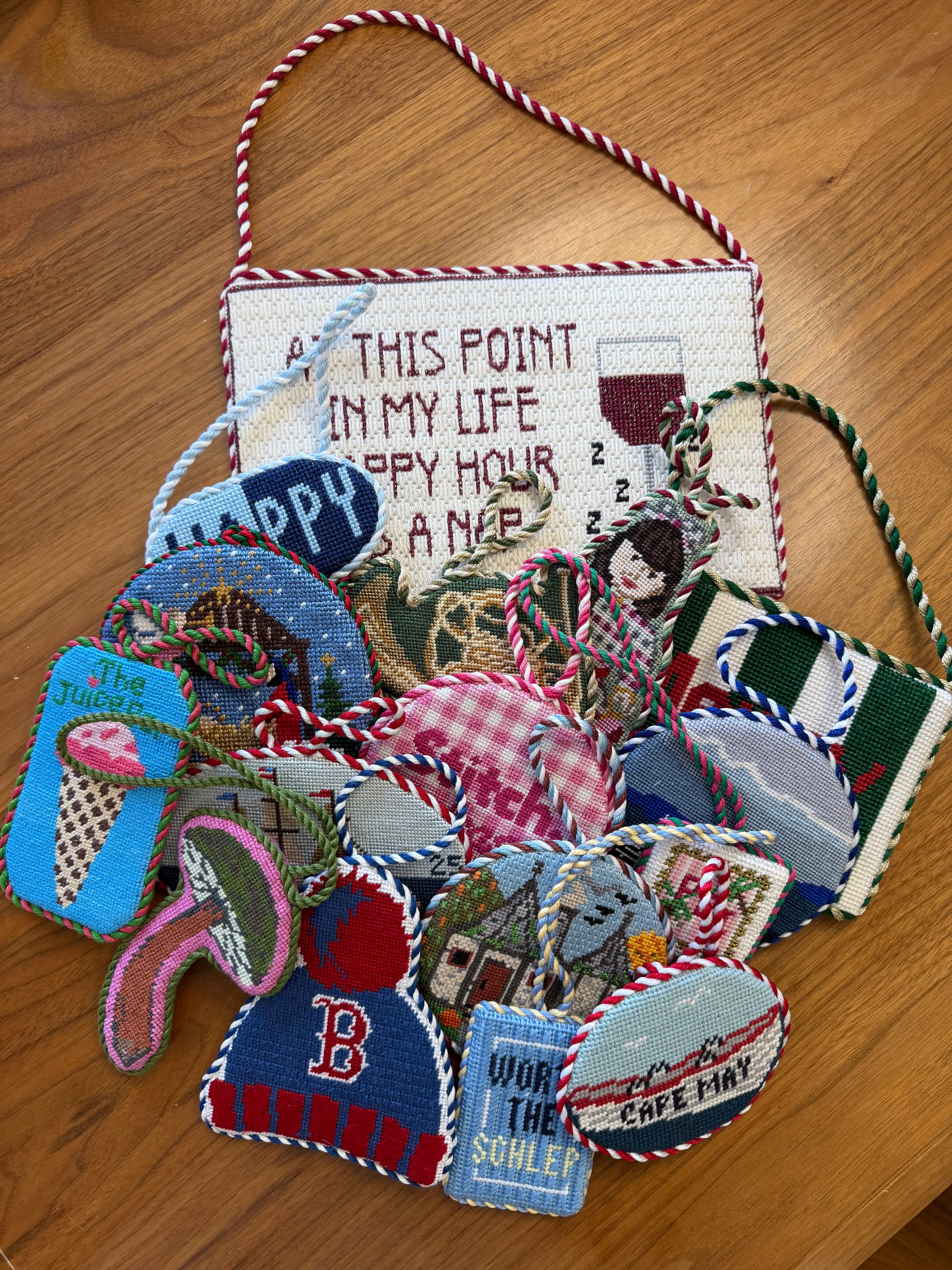 Finished needlepoint piece